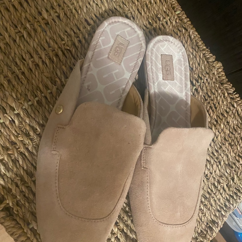UGG Beige Suede Slip-On Loafers